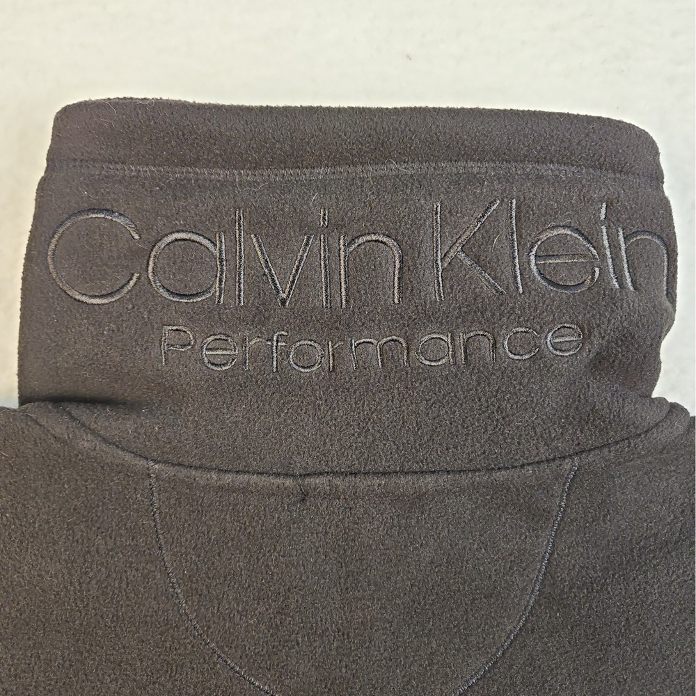 Calvin Klein Performance Fleece Vest Womens Large Sleeveless High Collar Black - Picture 9 of 10